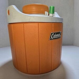 Vintage Coleman Orange White 1 Gallon Water Cooler Jug 1970’s Canada